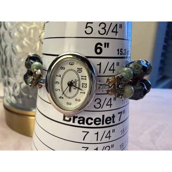 Women\'s Beaded Bracelet Wristwatch LEGACY Quartz ANALOG New Battery main image 5